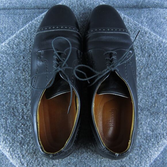 Allen Edmonds Brogue Toe Cap Men Derby Oxfords Size 10.5 Narrow Black Leather - Picture 6 of 10